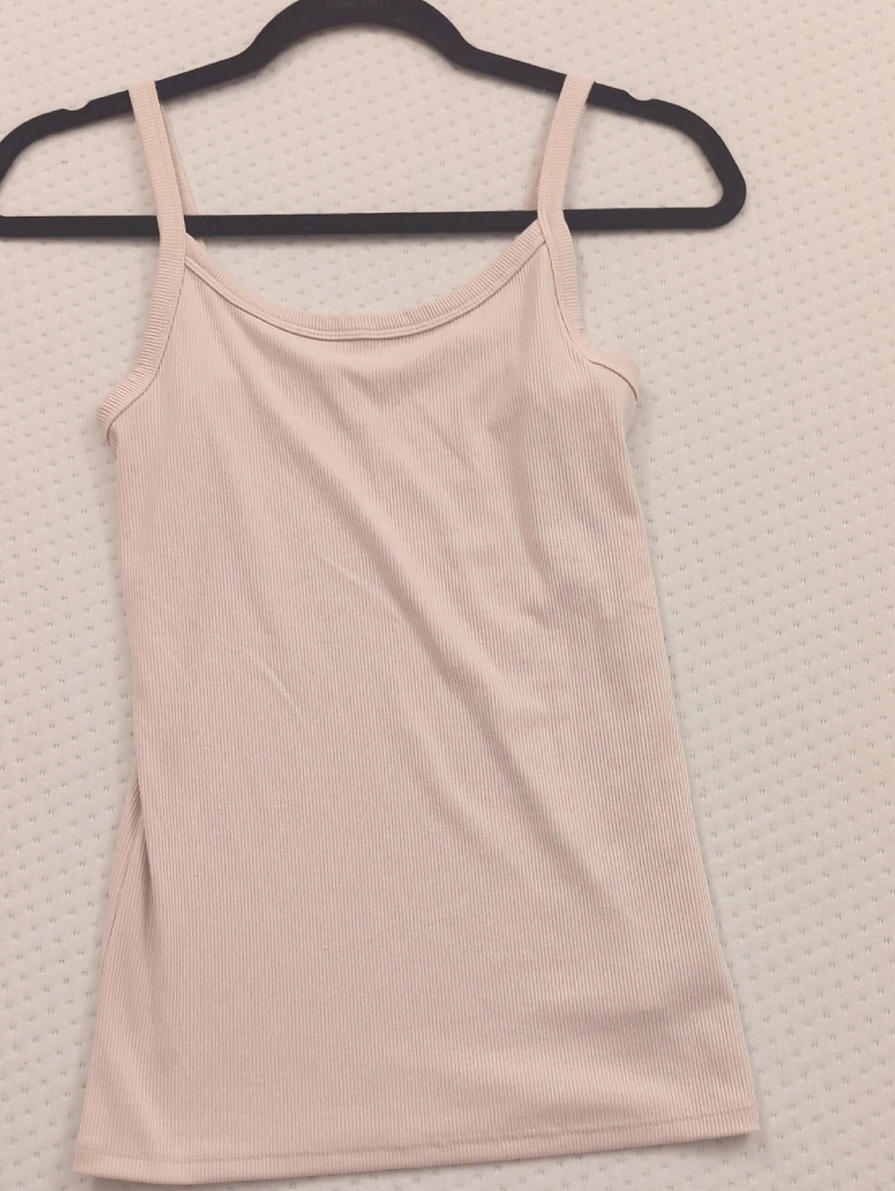 Light Tan Ribbed Spaghetti Strap Tank Top